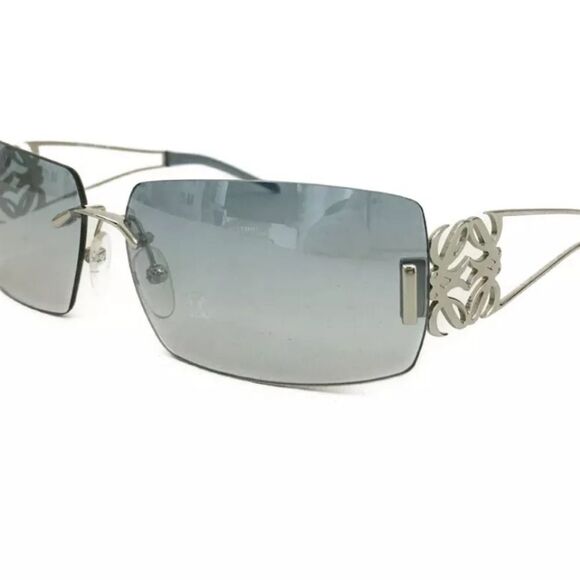 Loewe Anagram Rimless Sunglasses Blue Gradient Lens Silver Frame Logo Arms main image 8
